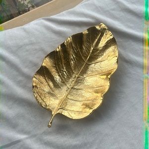 Gold Leaf Tray Centerpiece Decor & Serveware